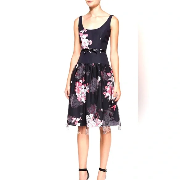 cocktail style dress A-Line Metallic Brocade Midi Formal Cocktail Dress